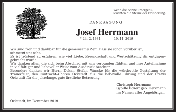 Traueranzeige von Josef Herrmann von Wetterauer Zeitung