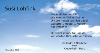 Traueranzeige von Susi Lohfink von Wetterauer Zeitung