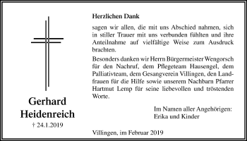 Traueranzeige von Gerhard Heidenreich von Licher Wochenblatt, Licher Wochenblatt, Licher Wochenblatt