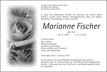 Traueranzeige von Marianne Fischer von Mücker Stimme