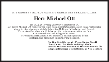 Traueranzeige von Michael Ott von Wetterauer Zeitung, Wetterauer Zeitung