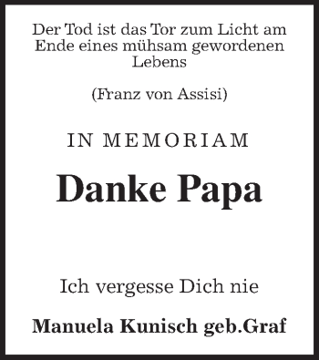 Traueranzeige von Bernd Graf von Giessener Allgemeine, Alsfelder Allgemeine