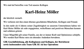Traueranzeige von Karl-Heinz Möller von Giessener Allgemeine, Alsfelder Allgemeine