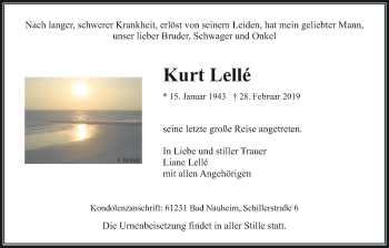 Traueranzeige von Kurt Lellé von Wetterauer Zeitung