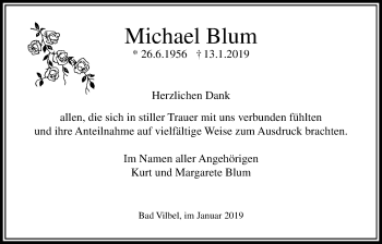 Traueranzeige von Michael Blum von Bad Vilbel/Karben