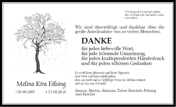 Traueranzeige von Melina Kira Fölsing von Wetterauer Zeitung