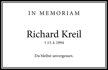 Traueranzeige von Richard Kreil von Bad Vilbel/Karben