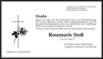 Traueranzeige von Rosemarie Stoll von Wetterauer Zeitung