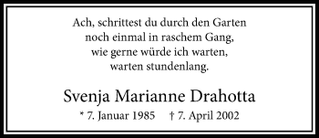 Traueranzeige von Svenja Marianne Drahotta von Bad Vilbel/Karben