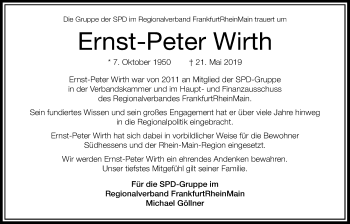 Traueranzeige von Ernst-Peter Wirth von Wetterauer Zeitung
