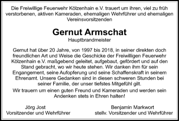 Traueranzeige von Gernut Armschat von Alsfelder Allgemeine