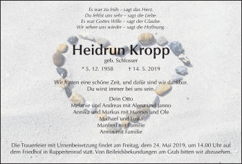 Traueranzeige von Heidrun Kropp von Alsfelder Allgemeine