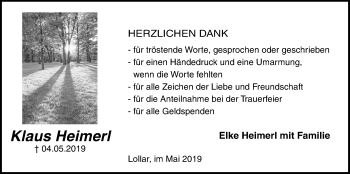 Traueranzeige von Klaus Heimerl von Giessener Allgemeine, Alsfelder Allgemeine
