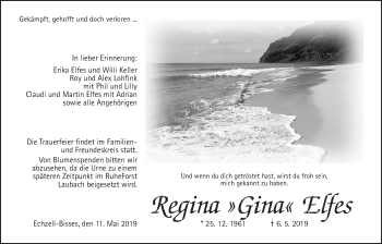 Traueranzeige von Regina Elfes von Wetterauer Zeitung
