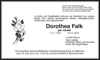 Traueranzeige von Dorothea Falk von Wetterauer Zeitung