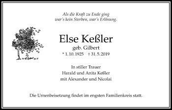 Traueranzeige von Else Keßler von Bad Vilbel/Karben