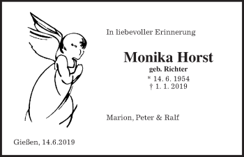 Traueranzeige von Monika Horst von Giessener Allgemeine, Alsfelder Allgemeine
