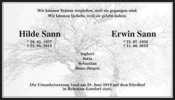 Traueranzeige von Erwin Sann von Rabenauer Zeitung
