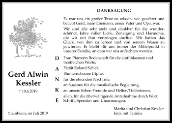 Traueranzeige von Gerd Alwin Kessler von Licher Wochenblatt