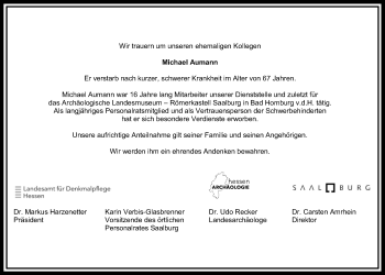 Traueranzeige von Michael Aumann von Wetterauer Zeitung
