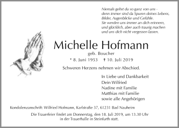 Traueranzeige von Michelle Hofmann von Wetterauer Zeitung