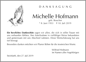 Traueranzeige von Michelle Hofmann von Wetterauer Zeitung