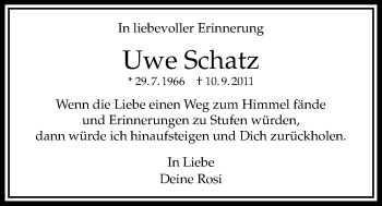 Traueranzeige von Uwe Schatz von Bad Vilbel/Karben