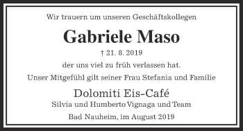 Traueranzeige von Gabriele Maso von Wetterauer Zeitung