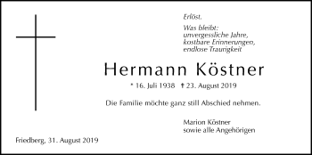 Traueranzeige von Hermann Köstner von Wetterauer Zeitung
