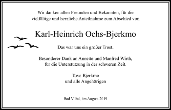 Traueranzeige von Karl-Heinrich Ochs-Bjerkmo von Bad Vilbel/Karben