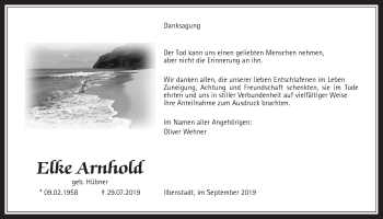 Traueranzeige von Elke Arnhold von Wetterauer Zeitung