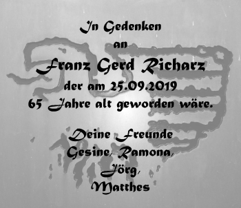 Traueranzeige von Franz Gerd Richarz von Licher Wochenblatt