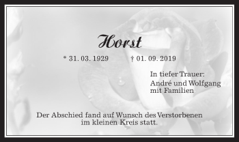 Traueranzeige von Horst  von Wetterauer Zeitung