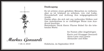 Traueranzeige von Markus Genuardi von Pohlheimer Nachrichten