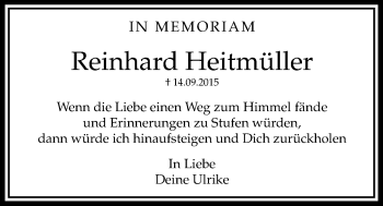 Traueranzeige von Reinhard Heitmüller von Bad Vilbel/Karben