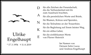 Traueranzeige von Ulrike Engelhaupt von Bad Vilbel/Karben