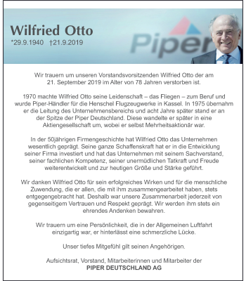 Traueranzeige von Wilfried Otto von Giessener Allgemeine, Alsfelder Allgemeine