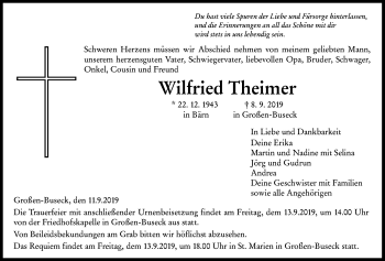 Traueranzeige von Wilfried Theimer von Giessener Allgemeine, Alsfelder Allgemeine