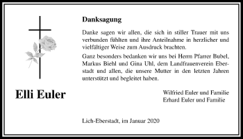 Traueranzeige von Elli Euler von Licher Wochenblatt