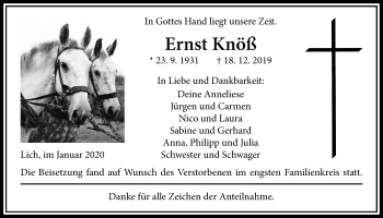Traueranzeige von Ernst Knöß von Licher Wochenblatt