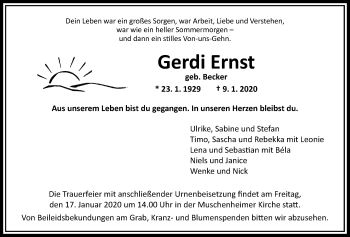 Traueranzeige von Gerdi Ernst von Licher Wochenblatt