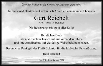 Traueranzeige von Gert Reichelt von Bad Vilbel/Karben