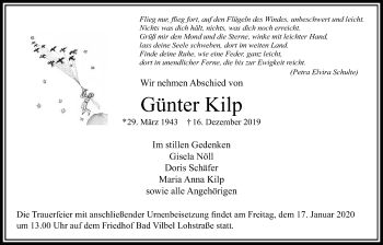 Traueranzeige von Günter Kilp von Bad Vilbel/Karben