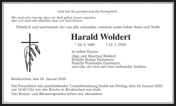 Traueranzeige von Harald Woldert von Giessener Allgemeine, Alsfelder Allgemeine