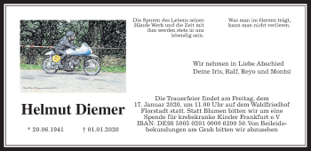 Traueranzeige von Helmut Diemer von Wetterauer Zeitung