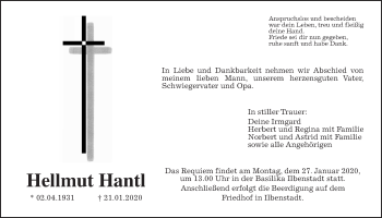 Traueranzeige von Helmut Hantl von Wetterauer Zeitung