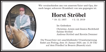 Traueranzeige von Horst Ströbel von Giessener Allgemeine, Alsfelder Allgemeine