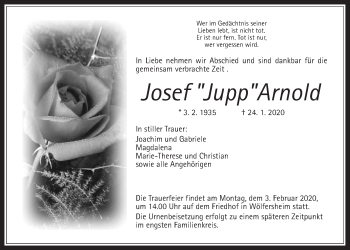 Traueranzeige von Josef Arnold von Wetterauer Zeitung