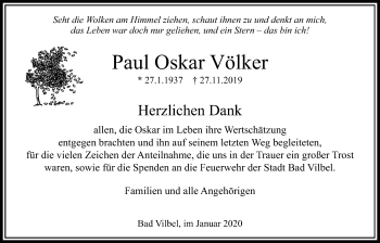 Traueranzeige von Paul Oskar Völker von Bad Vilbel/Karben