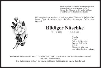 Traueranzeige von Rüdiger Nitschke von Wetterauer Zeitung